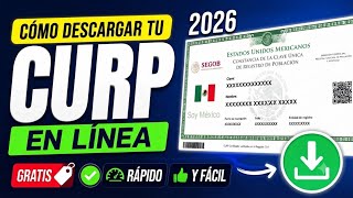 Cómo descargar tu CURP GRATIS en Línea | Rápido y Fácil (2026)