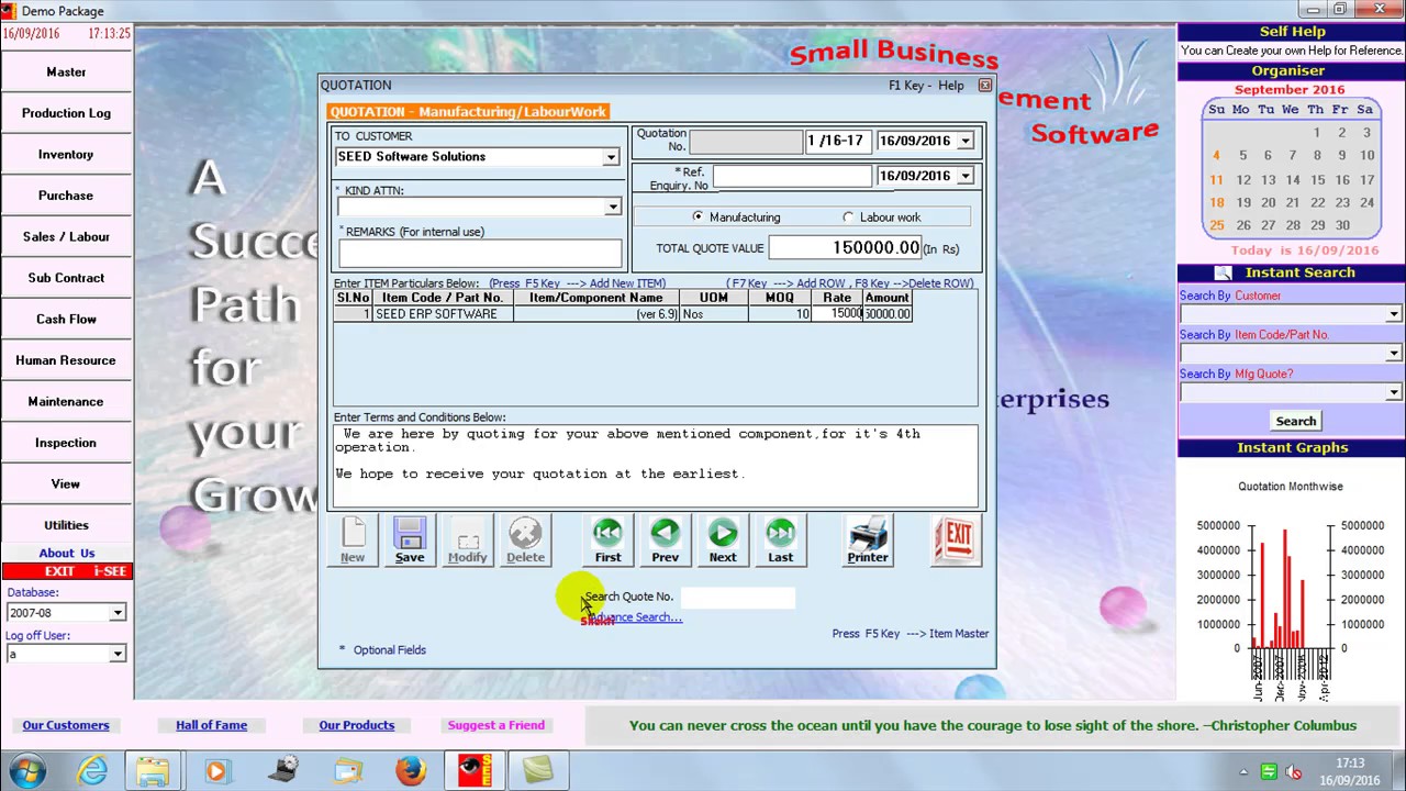 ADD SALES QUOTATION -  i SEE Software & SEED ERP Software