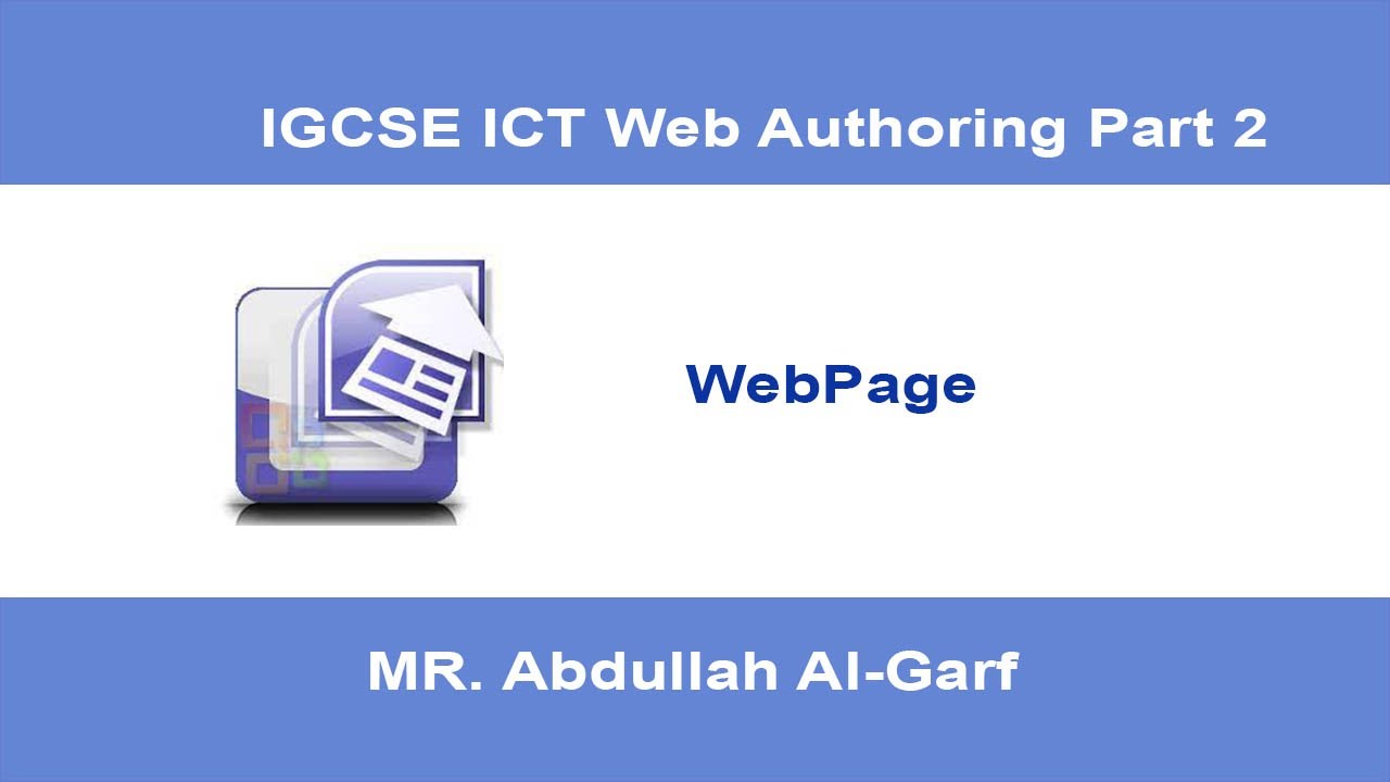 IGCSE ICT Web Authoring - Part 2 Webpage - YouTube