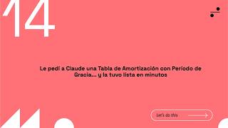 Le pedí a Claude una Tabla de Amortización con Período de Gracia... y la tuvo lista en minutos