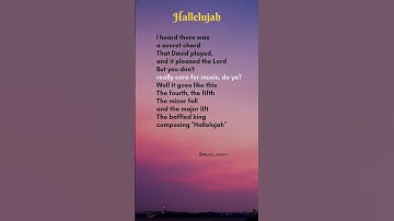 Thumbnail of Hallelujah (Verse 1), Cover by - Lucy Thomas, (Song by - Leonard Cohen) #lyrics