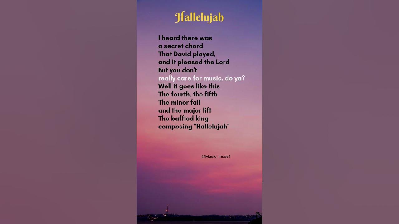Hallelujah (Verse 1), Cover by - Lucy Thomas, (Song by - Leonard Cohen) #lyrics Hallelujah (Verse 1), Cover by - Lucy Thomas, (Song by - Leonard Cohen) #lyrics