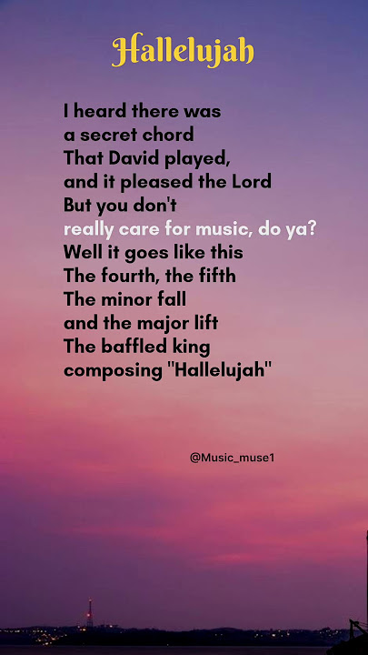 Hallelujah (Verse 1), Cover by - Lucy Thomas, (Song by - Leonard Cohen) #lyrics