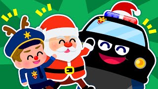 Police Car and Police Officer with Santa Clause | Christmas Car Safety | Nursery Rhymes & Kids Songs