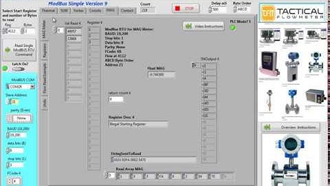 The Big 4 Mass FLow Meter ModBus RTU Master Simulator