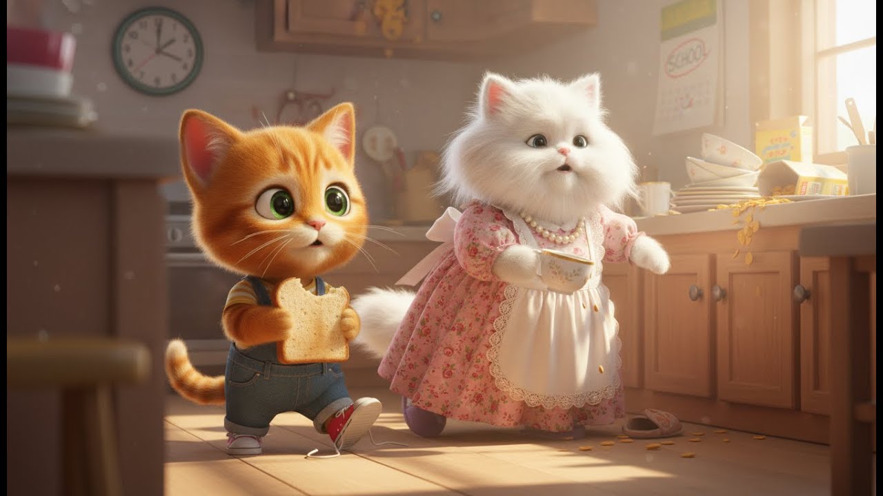 Funny Cat moments Milo's hurried morning: Milo's journey of growing up begins!