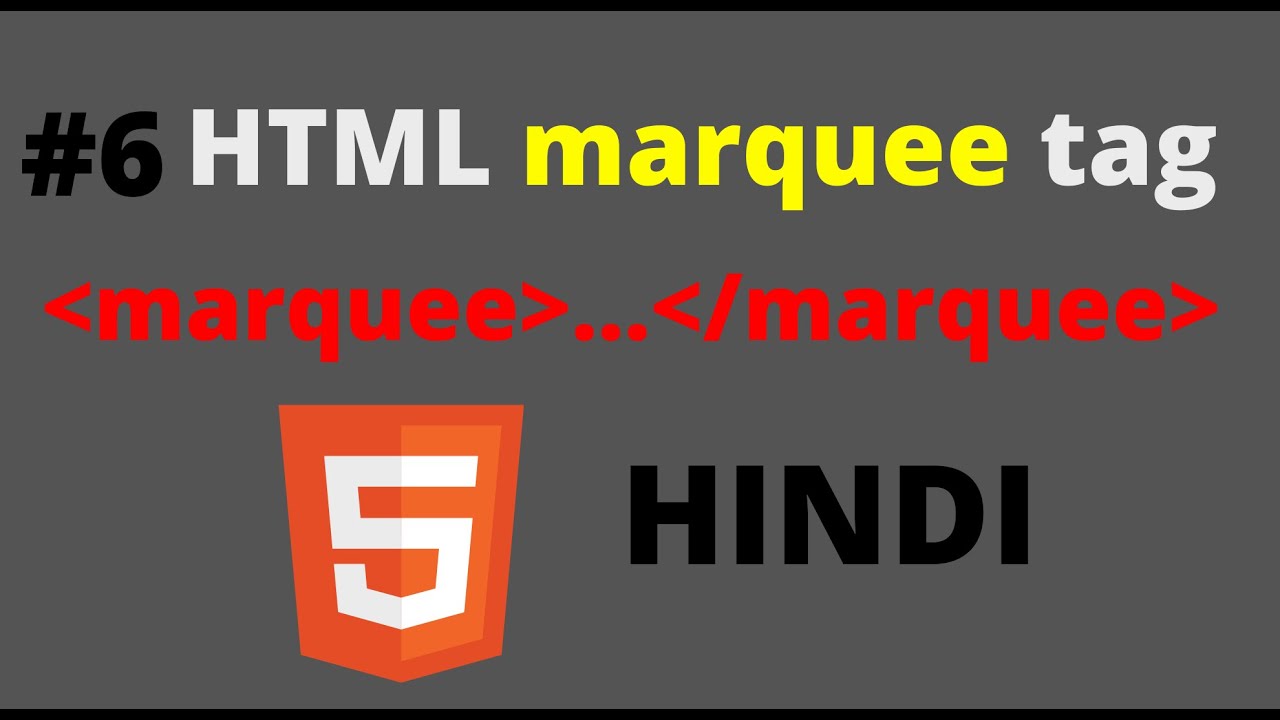 Html marquee tag and its all attributes in hindi - YouTube