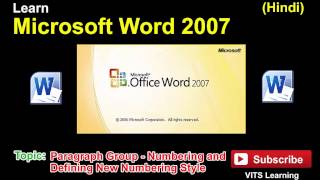 17 Microsoft Word 2007   Paragraph Group   Numbering and Defining New Numbering Style