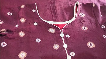 Creative Neck Design using Foam Buttons and Dori Piping || cutting and stitching