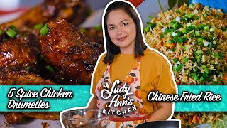 5 Spice Chicken Drumettes and Chinese Fried Rice | Judy Ann's Kitchen