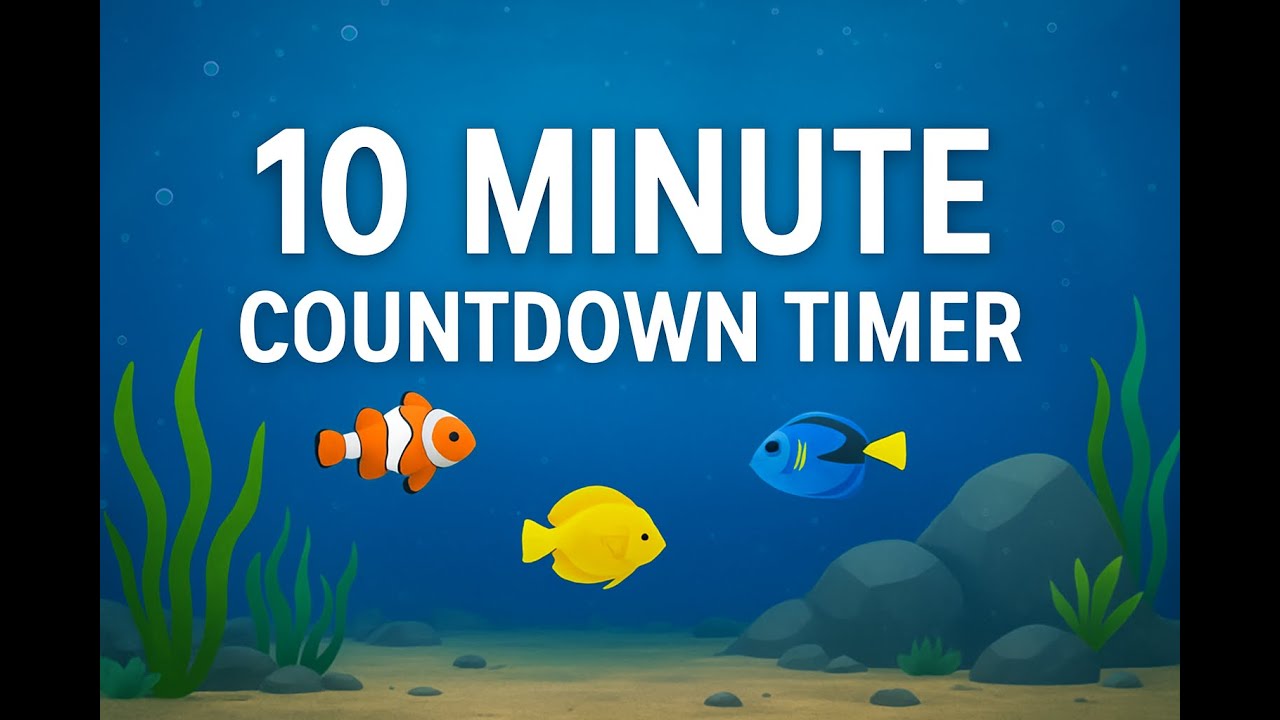 Fish Timer 10 Minute Aquarium Countdown Timer 🐠 Relaxing Underwater Timer - YouTube