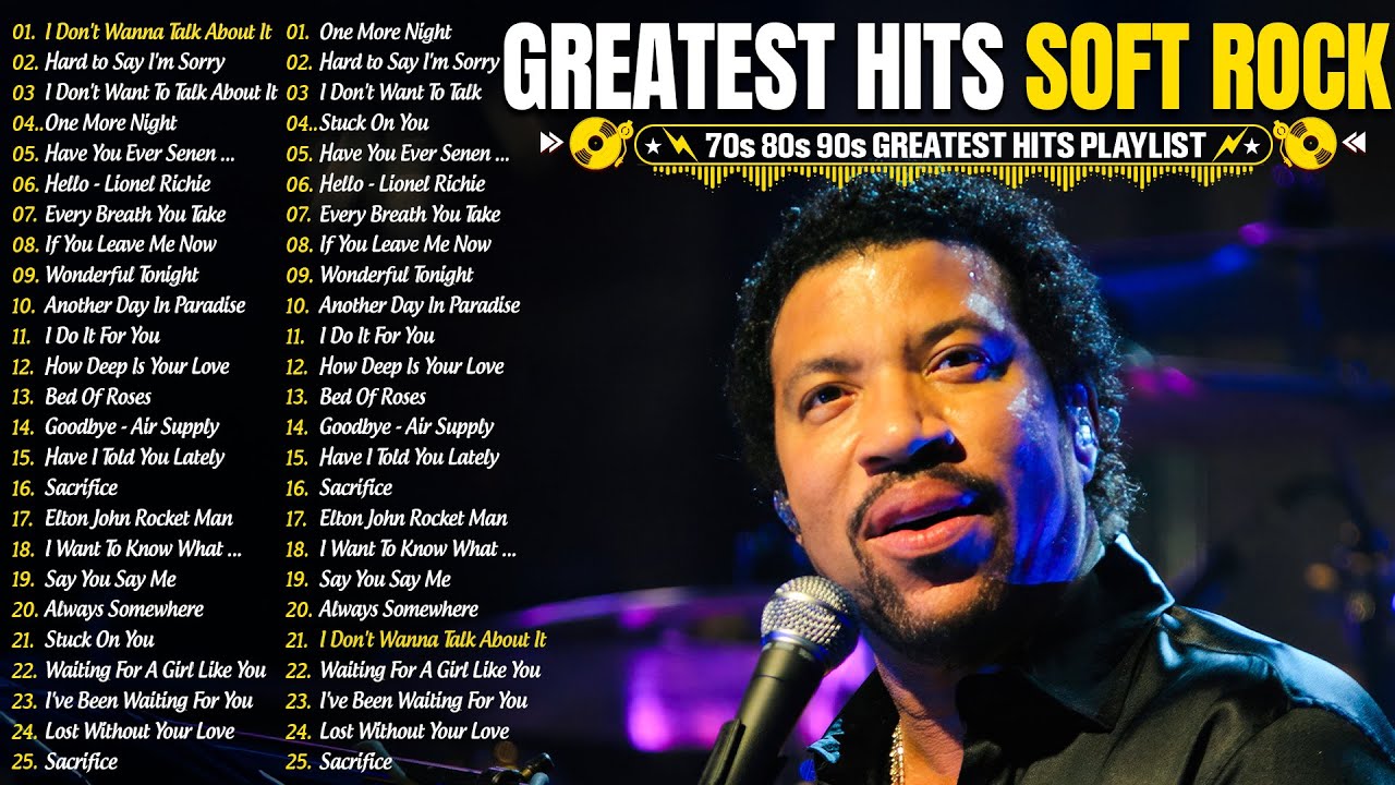 Lionel Richie, Rod Stewart, Phil Collins, Air Supply, Bee Gees, Lobo | Soft Rock Ballads 70s 80s 90s