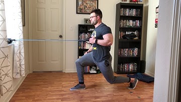 static split squat single arm band row