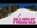 52 mph on her snowboard at 7 years old