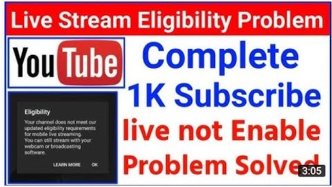 Youtube 1K Subscriber Complete Live Streaming Not Enable? | Youtube Live Stream Eligibility Proble
