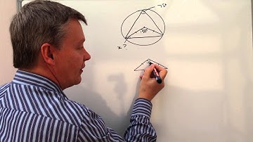 Circle Theorem Exam Question - angle in middle including isoceles triangle