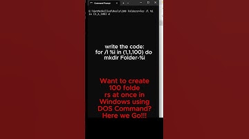 How to create 100 folder with a single command of DOS in Windows!