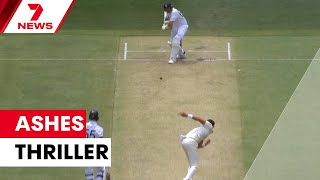 Australia chases 205 in thrilling Ashes opener | 7NEWS