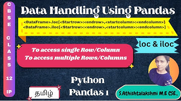 Class 12 IP Ch 1:Data Handling using Pandas– Part 11 | Access Single/Multiple  Rows/Columns | CBSE
