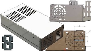 8-Project 38| Power Supply Ch.| SolidWorks Sheet Metal Tutorial : base pt.8, fan vent