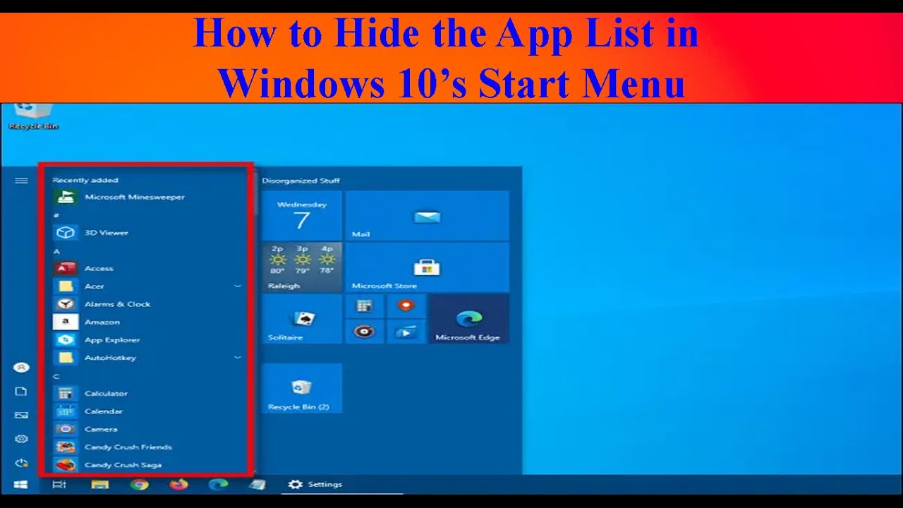 How to Hide the App List in Windows 10’s Start Menu ...