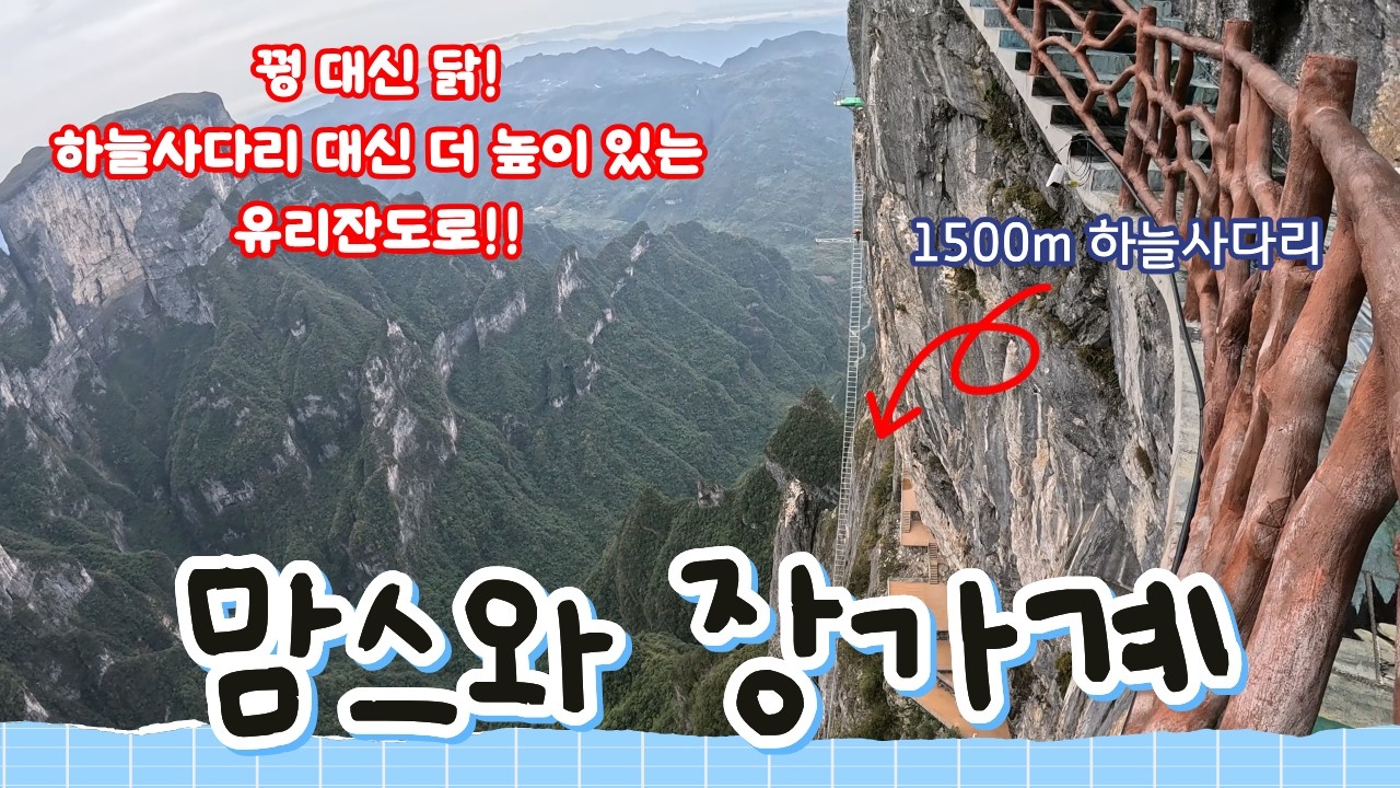 하늘사다리 대신 더 높이 있는 유리잔도로(장가계 최종편) 칠성산, 하늘사다리, 유리잔도, 황룡동굴, 72기루