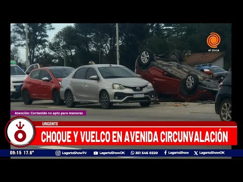 Choque y vuelco en Av Circunvalación, hay 3 autos involucrados - YouTube