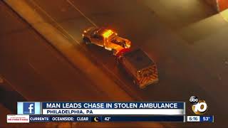 Man leads chase in stolen ambulance