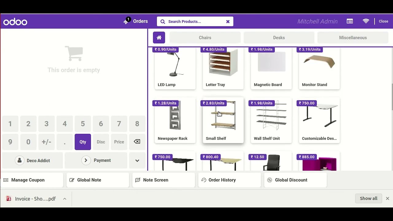 CBMS ODOO POS How to add Global Discount on each Line in POS - YouTube
