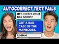 TEENS READ 10 AUTOCORRECT TEXT FAILS (REACT)