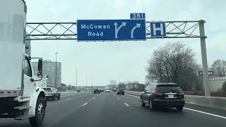 Winter Cloudy Day Drive 4K POV | Markham Rd South to Hwy 401 West Toronto | Traffic near Leslie