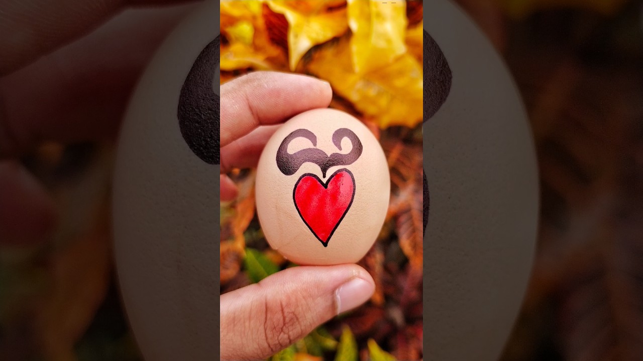 Heart Art on Egg Shell