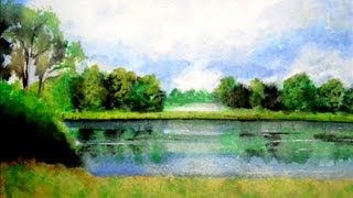 CÃ“MO PINTAR UN PAISAJE CON ACUARELAS / PINTANDO UN LAGO