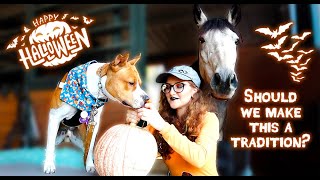 PUMPKIN PATCH + CARVING WITH MY HORSE & DOG