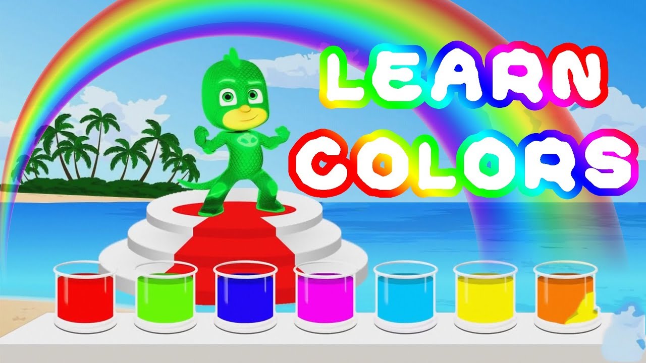 Baby color learning video red yellow green cyan orange pink