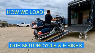 How we load our Motorcycle and E bikes in the Alliance Valor 36 V 11 Toy Hauler