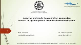 Modeling and model transformation as a service Towards an agile approach to model-driven development