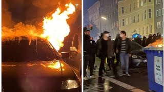 В Берлине Протесты  Жгут Мусорные Баки Запускают Петарды И Автомобили Против Расселения Здания