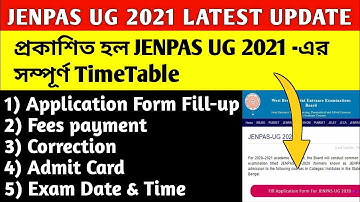 JENPAS UG/JENPAUH 2021 FULL TIMETABLE💥|jenpas ug 2021|jenpauh 2021-form fill up exam date new update