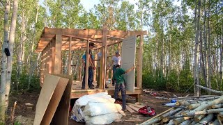 Building my Off-Grid Cabin Homestead  in Alaska with My Friends (Part 2 of Many)