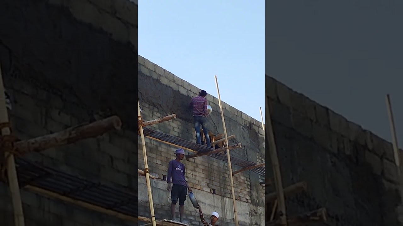 Pump house wall plastering work