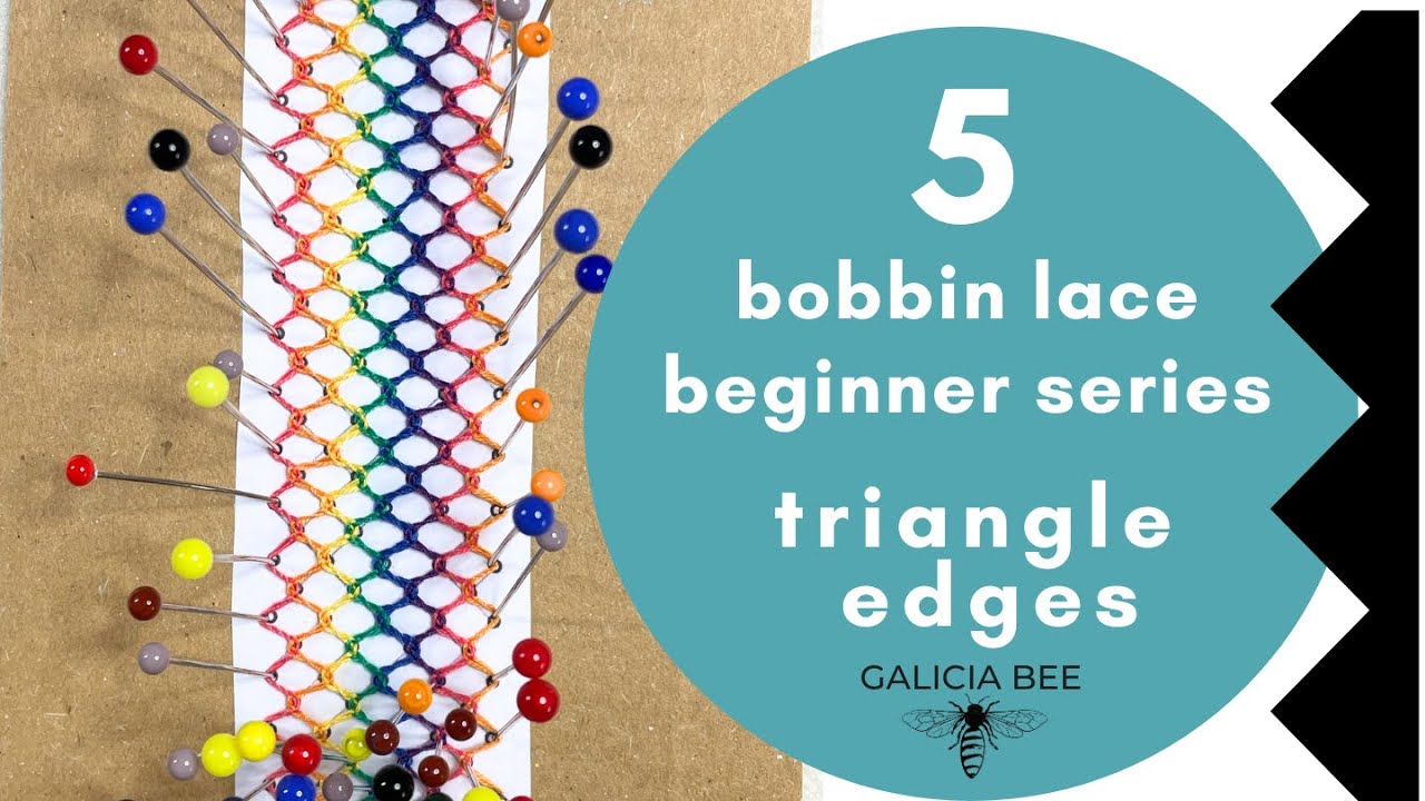 Part 5 bobbin lace ground triangle edge beginner bobbin lace