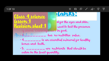 Class 4, Science, Revision, Chapter 1, Sheet 1 by Anubhuti Saxena