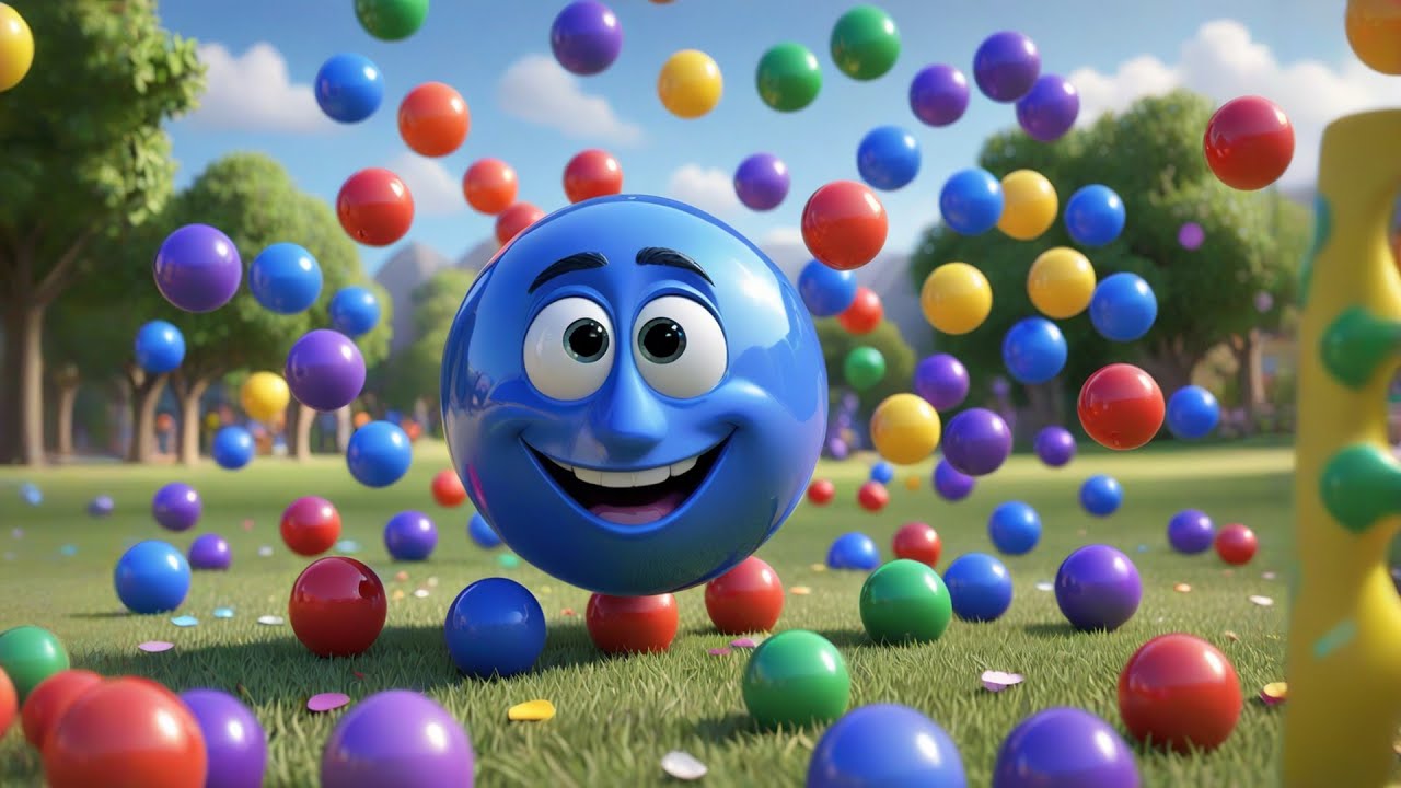 Five Bouncing Balls Learn Short and Tall | Size Comparison Song | Concept Rhyme for Preschoolers