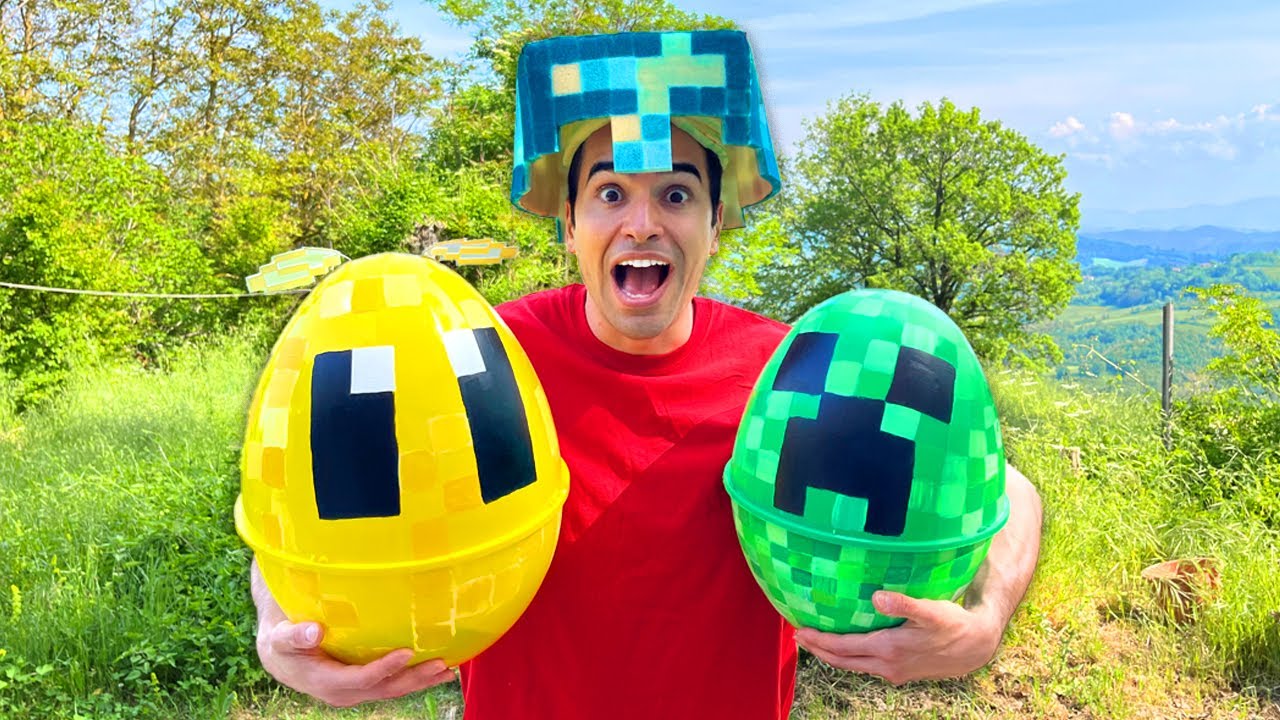 APRO LE UOVA GIGANTI DI MINECRAFT NELLA VITA REALE YouTube