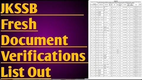 #jkssbdocumentverification#jkssbfreshupdates|JKSSB FRESH DOCUMENT VERIFICATIONS LISTS OUT|#JKSSBJSA
