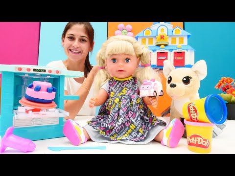 Ayşe ve Gül ve Loli pasta yapıyor! Play Doh oyuncak seti ile mükemmel pasta yapımı!