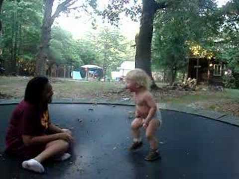 Heath and Tiffany again on the trampoline