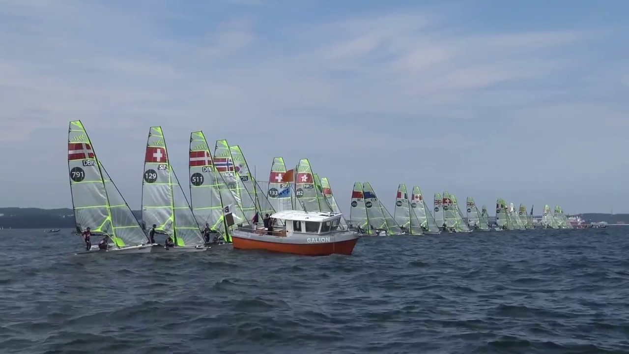 49er Sailing Race 9 - General recall - Start - Blue fleet - 2018 European Championship - Day 3