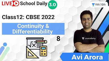 Class 12 | Continuity & Differentiability | Second Order Derivatives | CBSE 2022 | Math | Avi Arora